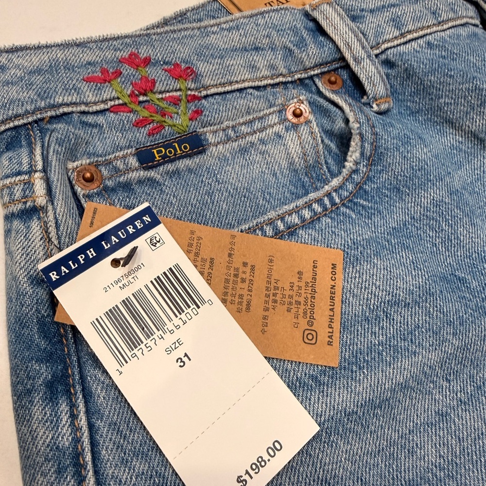 NWT – Polo Ralph Lauren – The Slim Taper Embroidered Jeans – Size 31 R - Picture 6 of 15